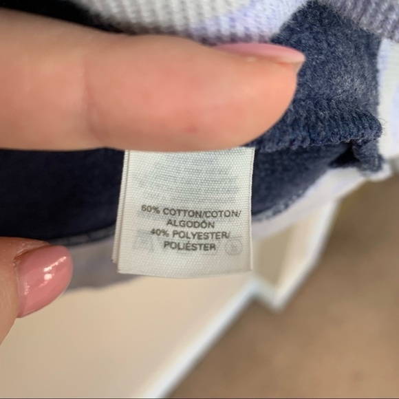 [Victoria's Secret] Blue Long Sleeve Cropped Crewneck Crossover Hem Sweater - Picture 7 of 10